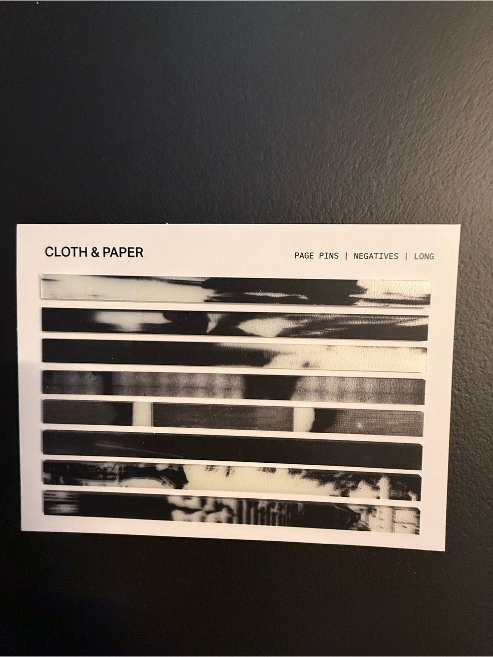 Cloth & Paper Page Pins Negatives – Black and White Decorative Labels